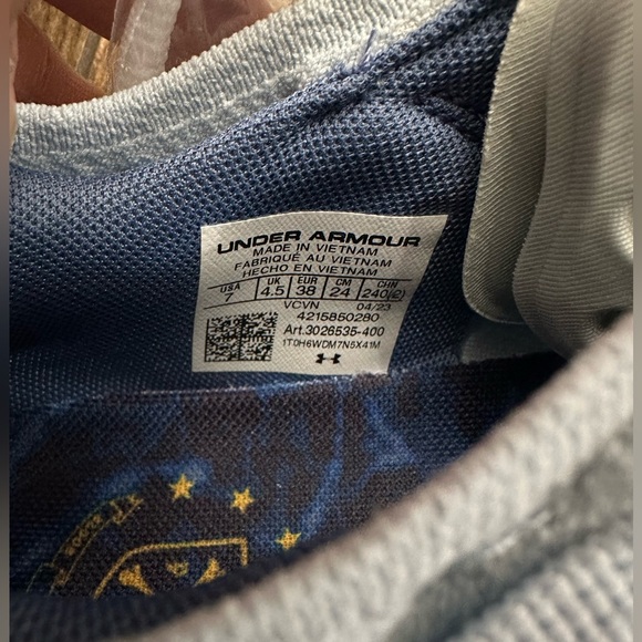 Under Armour Women's Project Rock 6 Training Shoes size 7, Blue/White Trainers - Picture 12 of 12